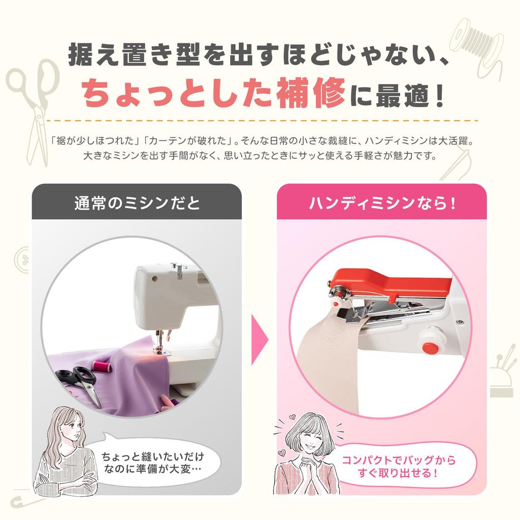 MaT Store Handy Sewing Machine, Compact Mini Hand Sewing Machine for Beginners (White)