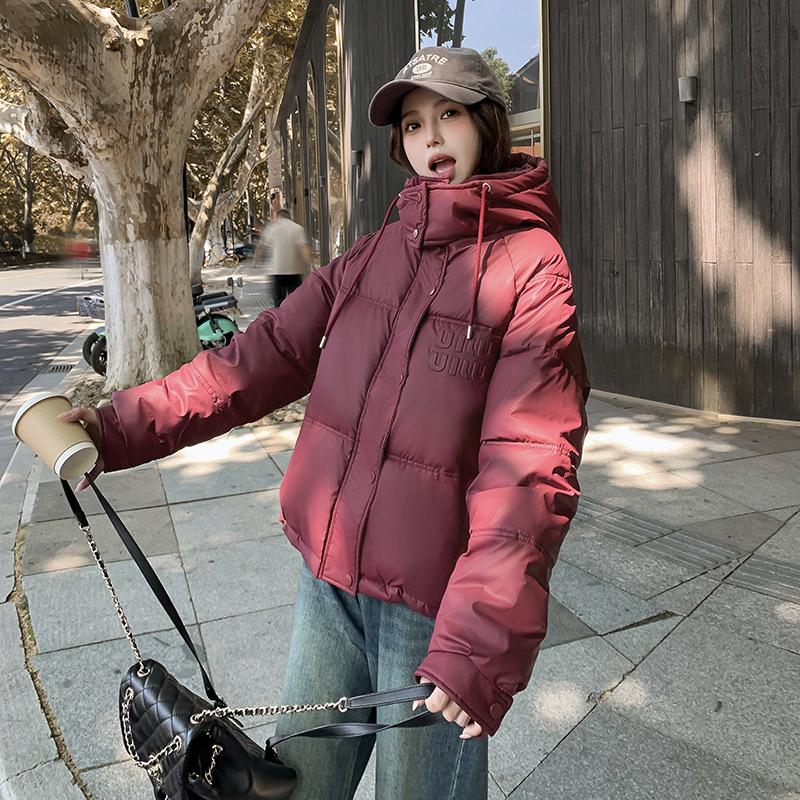 Down and padded jacket women's short 2025 new Korean loose padded jacket hooded thickened padded jacket winter jacket