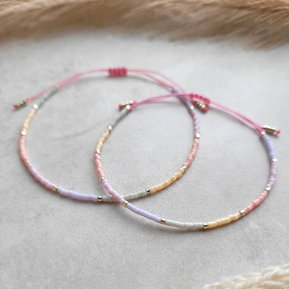 Handmade Color-Inspired Beaded Bracelet - Adjustable & Versatile for Daily Wear
