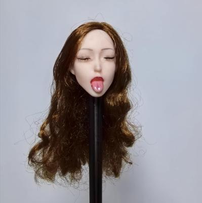 Toys & Hobbies [TOYBARJAPAN] 1/6 Scale Action Figure Head (Suitable for TBLeague and Other Body Types) - Tongue-out, Pearl White Skin, Closed Eyes, La