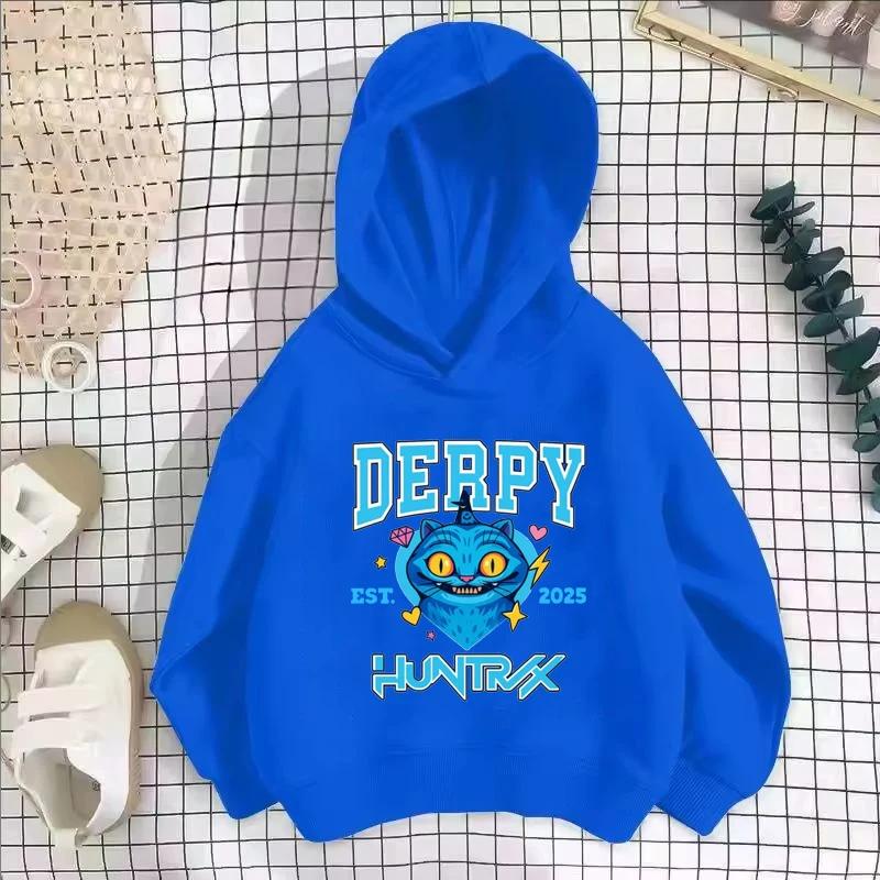 KPop Demon Hunter Saja Boys Cartoon Children's Girl Hooded Sweatshirts Autumn Winter Fashion Casual Warm Children Pullover Sweatshirts