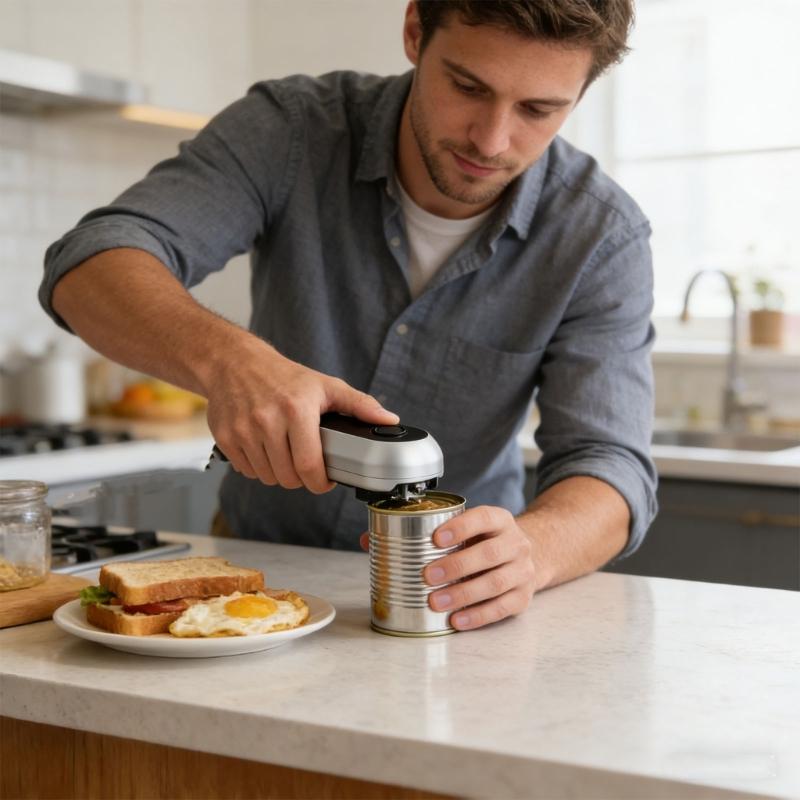 Simple To Use Electric Can Opener With Secure Opening No Manual Effort Required Perfect For Mature People And excursions