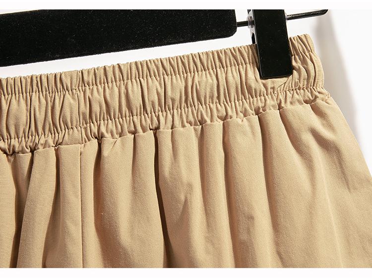 2024 Summer Plus Size Women's Elastic High Waist A-line Loose Casual Shorts