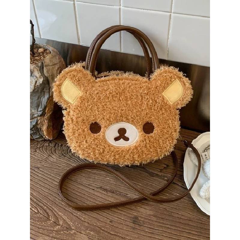 Rilakkuma Plush Cartoon Shoulder Bag For Daily Use With Storage For Teens And Women