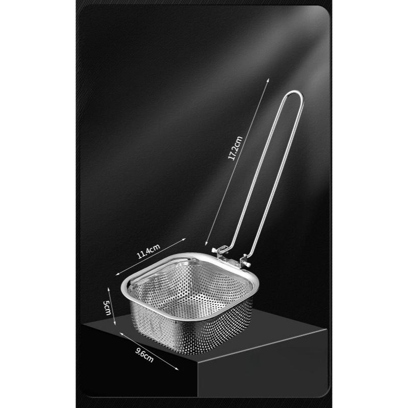 Hot Pot Colander Stainless Steel with Hook Cooking Noodles Meat Filter Screen Frying Net Hanging Type