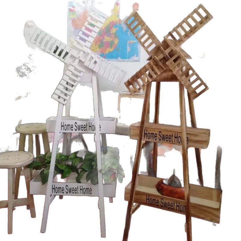 White Garden Windmill Ornament with Silk Flowers - Perfect for Weddings or Festive Gifts