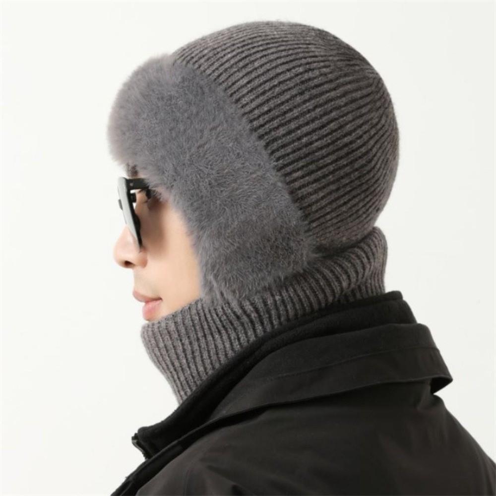 Full Cover Style Winter Warm Hat Thicken Knit Beanie Hat Comfortable Men Balaclava Hat  Outdoor