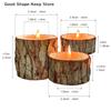 3pcs Nordic Style Wooden Candlestick Base For Bedroom Room Candle Tree bark wooden candle holder Tree Stump Candlestick Ornament