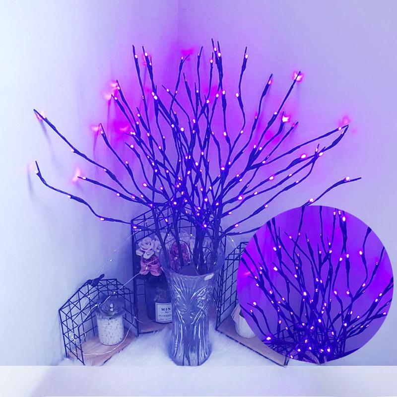 1 PC White Birch Branch Lights Battery Operated 20 LED Fairy Lights Willow Branches for Home Bedroom Inside Outdoor Decoration