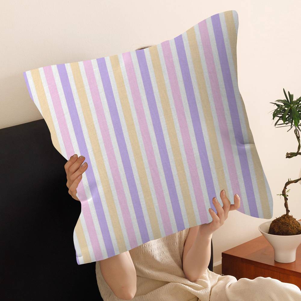 Fashion Stripes Design Art Pink Color Personalized Pillow Dust Cover Bedroom Kids Party Decoration Pillowcase Birthday Gift