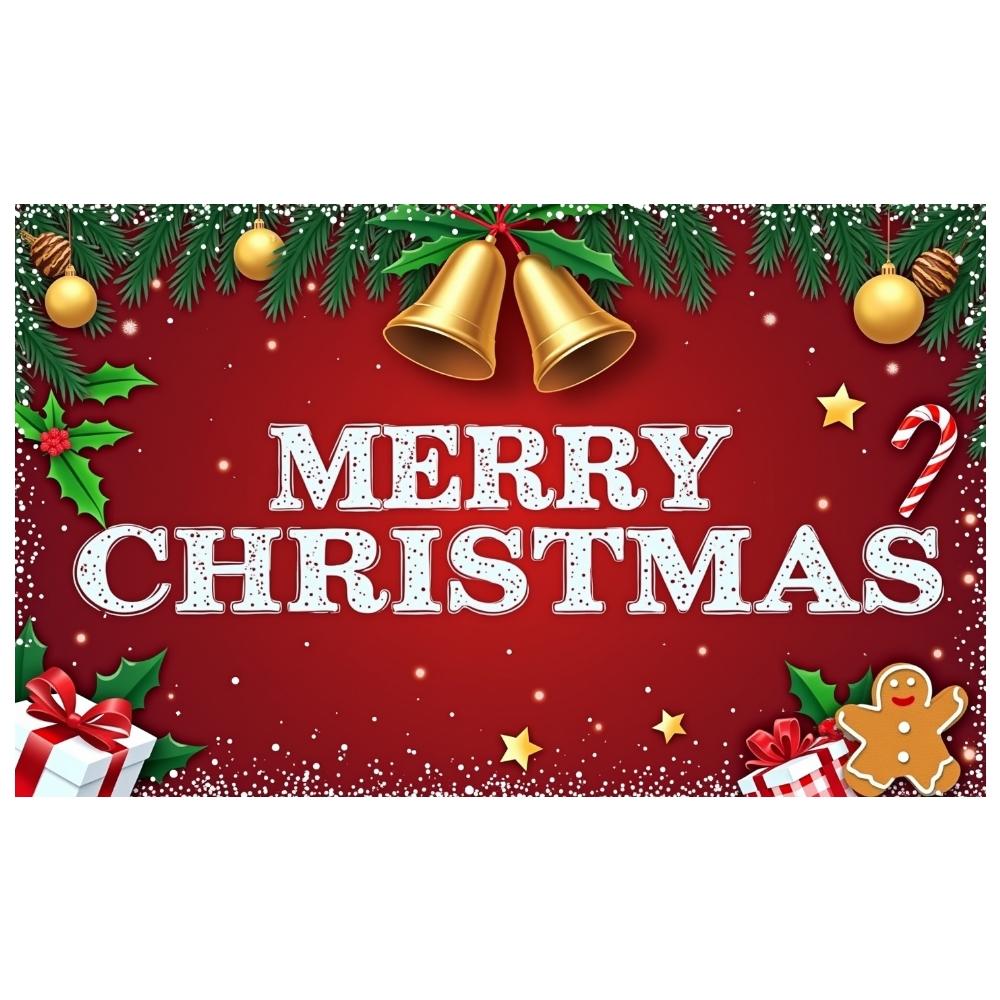 Christmas Banner Holly Leaves Christmas Photo Banner Christmas Event Banner Gift Boxes For Xmas Event Family Celebration Home