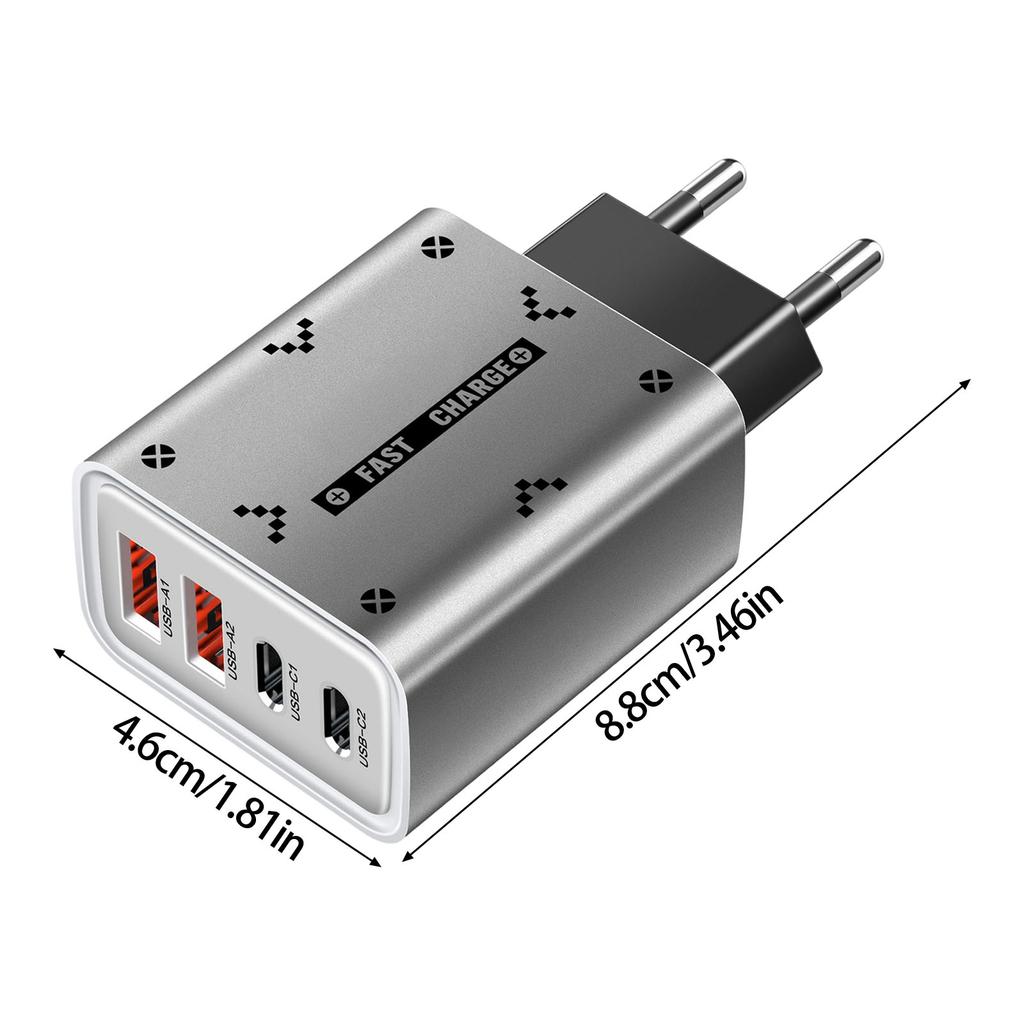EU Standard USB CREATE Device Double Port Rapid Charging For Multiple Devices Thin Transportable