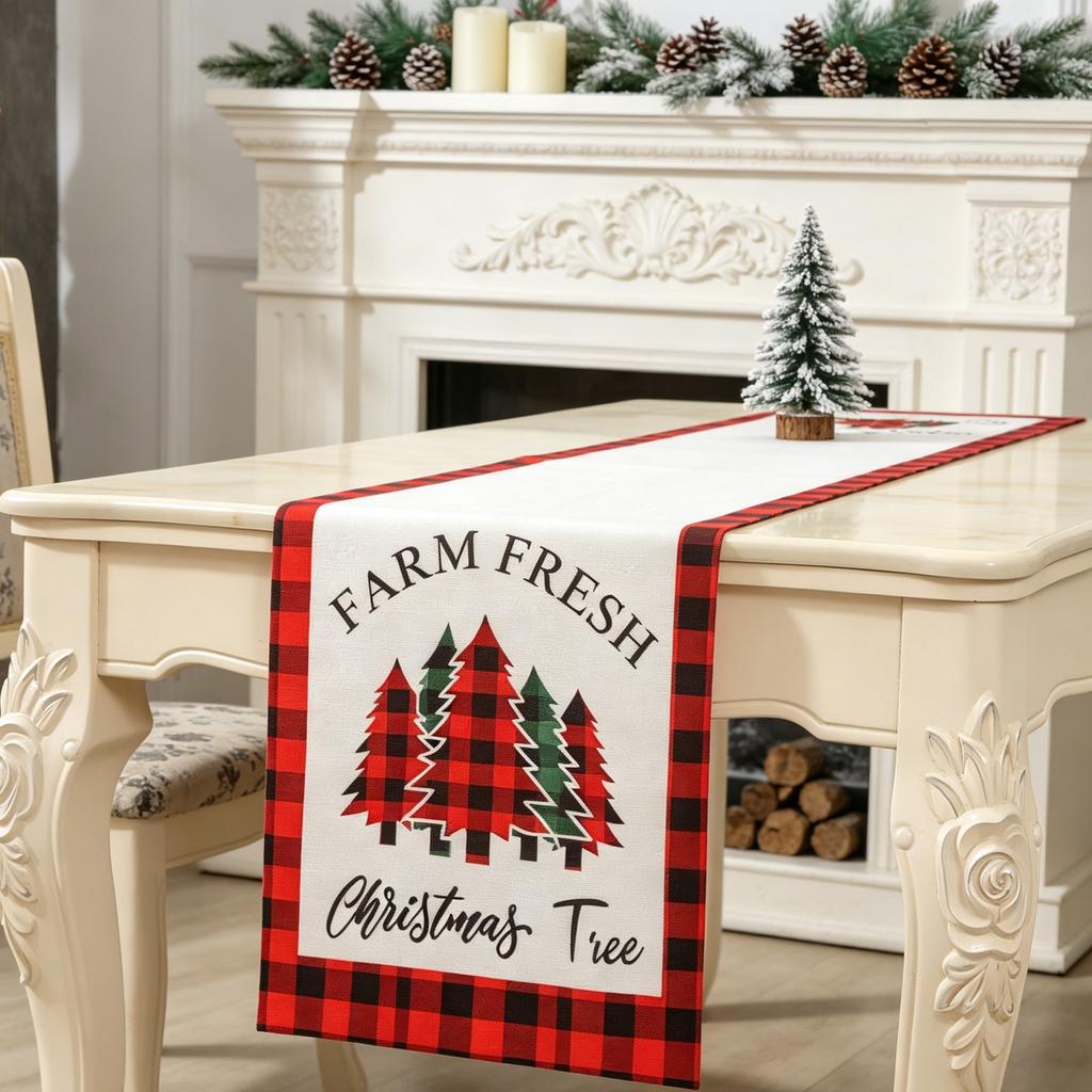 Christmas Table Runner 180cm 35cm Holiday Dining Table Decoration for Winter Parties
