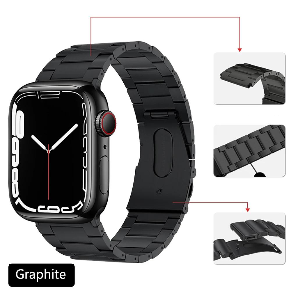 Titan Metallarmband für Apple Watch Ultra 49mm 10 9 8 7 45mm 41mm 42mm 46mm Leichtes Armband Band iWatch 6 5 4 SE Correa