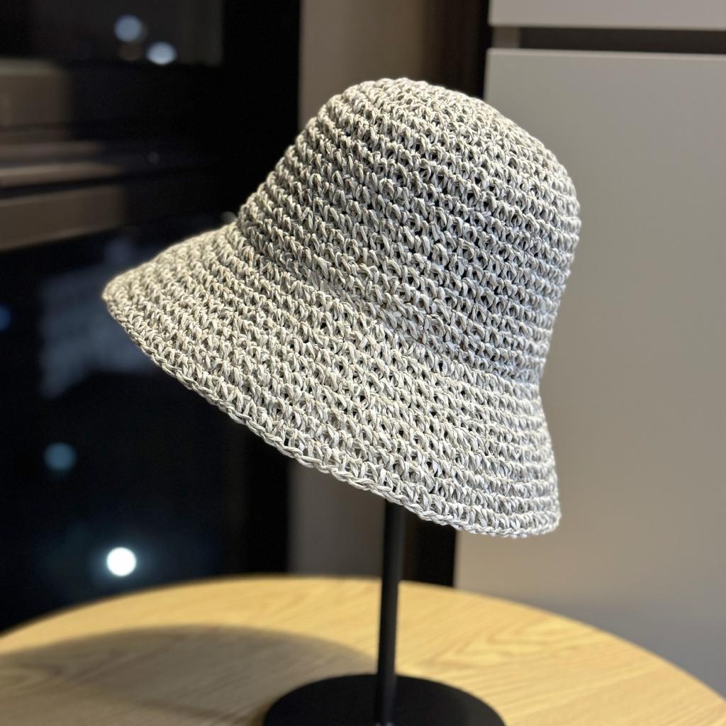Korean-style spring-summer seaside vacation sunshade versatile fisherman hat for women, vintage mixed-color, foldable, breathable, sun-protective