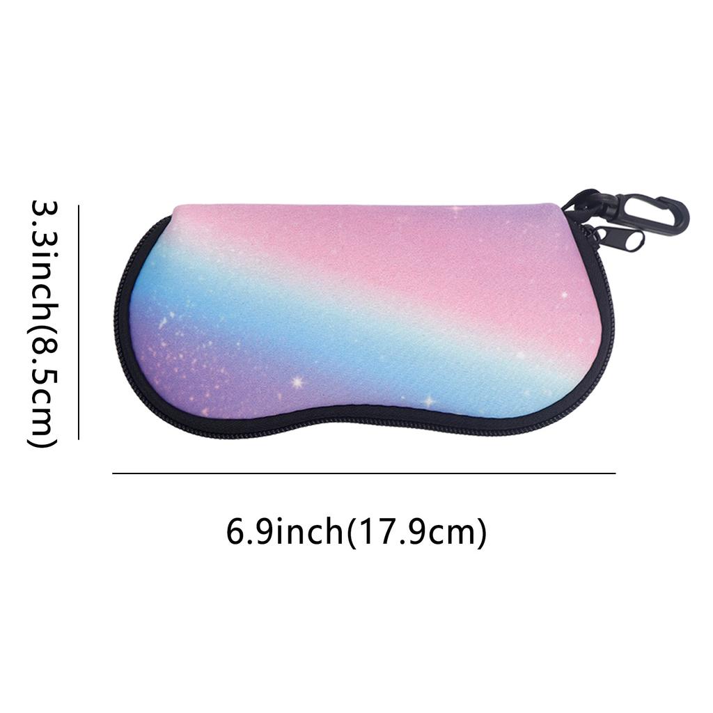 Celestial Galaxy Sunglasses Case, Soft Neoprene Glasses Bag With Carabiner, Portable Protective Eyeglass Pouch For Women Men