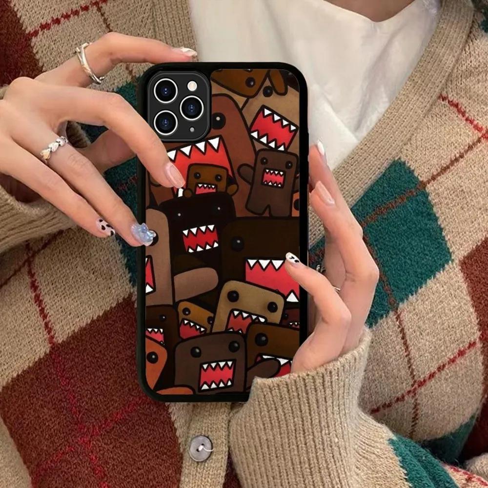 Cute Domo-kun Phone Case Silicone PC+TPU For For iPhone  11 12 13 14 15 16 Plus Pro Max Cover