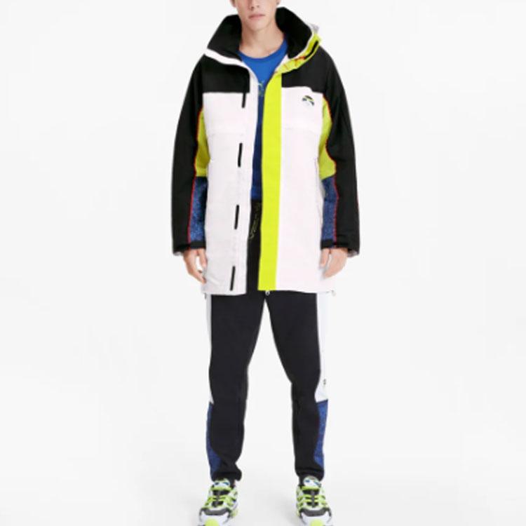 PUMA Color Block Hooded Zip Jacket Men jackets White 595419-02
