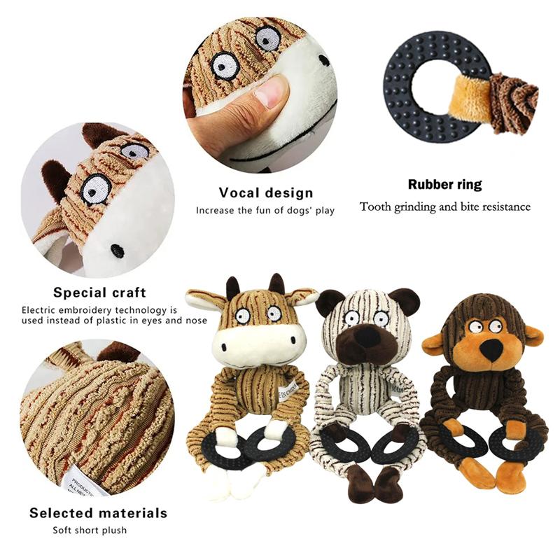 New Upgrade Your Playtime with Soft Plush and Durable Squeaky Donkey Dog Toy - The Perfect Choice for Small and Large Pets. Enha