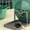 Kitchen Cookware Lid And Utensil Organizer With Aluminum Alloy Surface Mount For Countertop Use