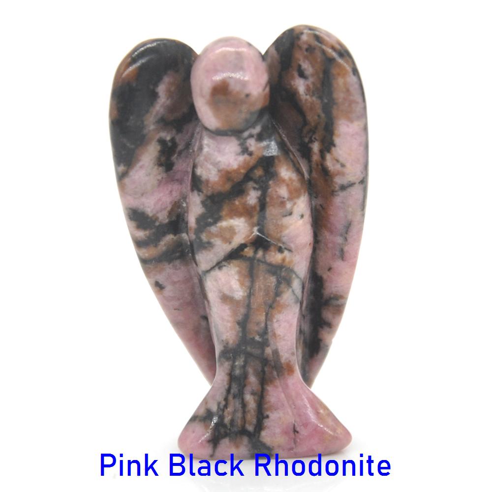 1.5" Guardian Angel Figurine Natural Healing Crystal Statue Home Stone Decor Study Craft Gift Trinket Room Ornament