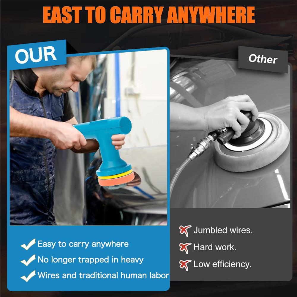 5000RPM 9 Gears 12V Cordless Mini Polisher Car Electric Polishing Machine Adjustable Speed Vehicle Polishing Power Tools