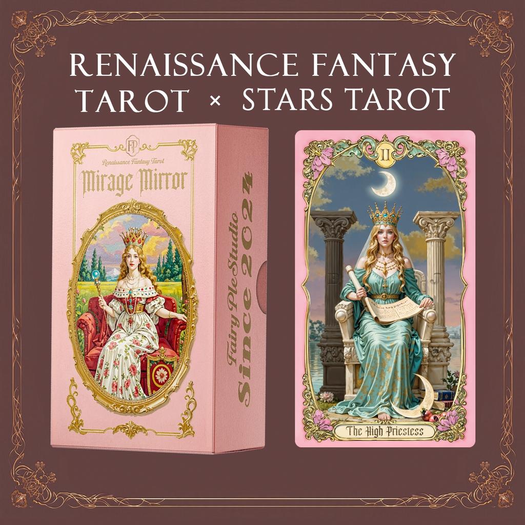Carte dei Tarocchi Fantasy Rinascimentali 12x7 Arte Vintage Divinazione Oracolo Gioco da Tavolo Accessori Magici Lettura della Fortuna Edizione Inglese