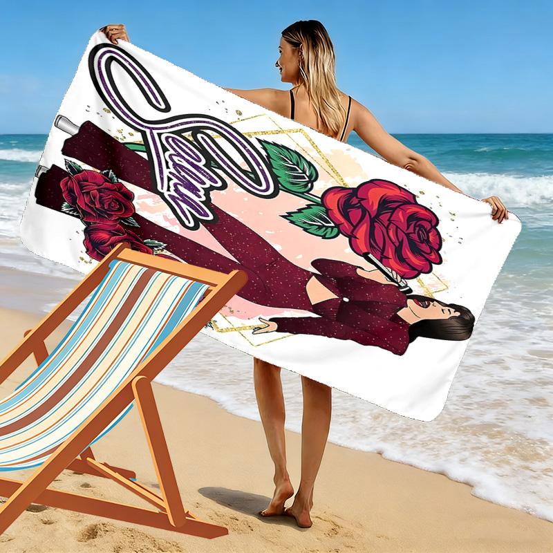 Selena Quintanilla Print Beach Towel, Large Soft Quick Dry Towel for Beach Camping Swimming