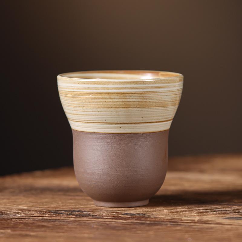 Грубая керамическая чайная чашка, мастер-чашка, большая, средневековый чайный набор для кунг-фу, одиночная чашка, чашка для воды, керамический ретро японский набор 150ml