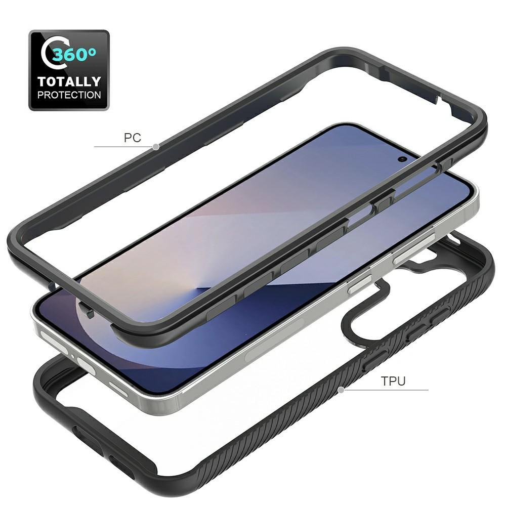 For Samsung Galaxy S25 Magnetic Case PC+TPU Phone Cover with PET Screen Film All-Around Protection