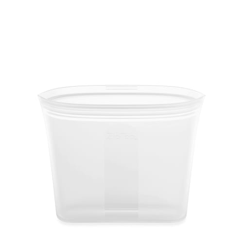 Zip Top Silicone Storage Bags, 710ml, for Sandwiches, Microwave, Freezer, and Dishwasher Safe, Made with Platinum Silicone, Non-Toxic, Frosted White