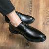 Brock Leather Shoes Men's Spring and Autumn British Style Small Leather Shoes Carved Business Dress Casual Shoes Wedding Groom Shoes