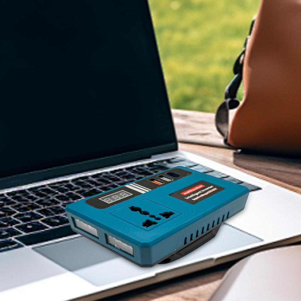 Batterie-Wechselrichter 21V Eingebaute LED-Leuchte Power-Inverter für Fahrzeug Tragbarer Generator-Ladegerät für Auto Camping Outdoor Zuhause LKW