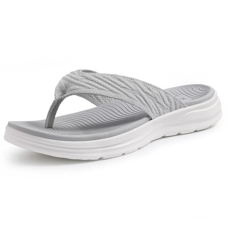 Eyriphy Dames Arch Support Slippers met Zachte Demping Comfortabel Zomer Strand Instappers Wandelende Teensandalen Dames 37 gray