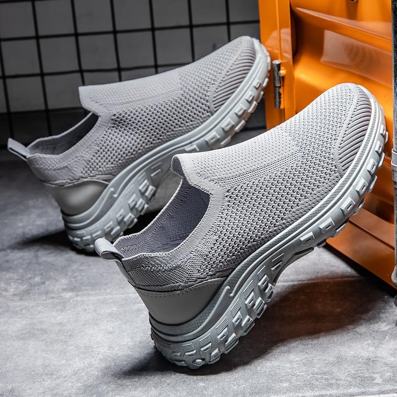 New Product One-pedal Fly-woven Breathable Men's Shoes Spring Platform Men's Casual Shoes Trendy Sports Shoes