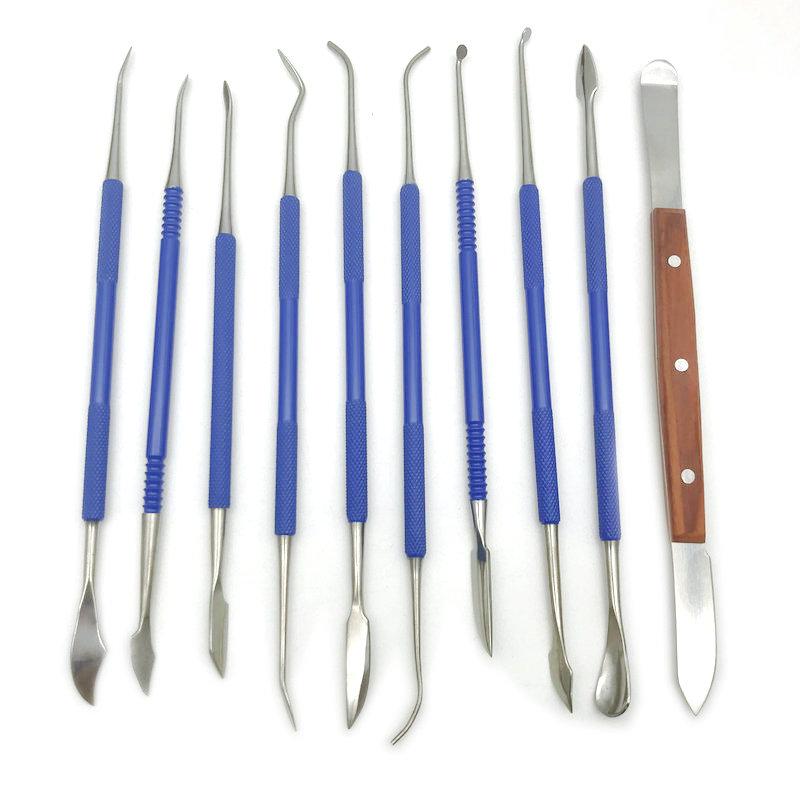 10Pcs Dental Stainless Steel Wax Carving Tool Set Dentist Sculpture Knife Dentistry Instrument Dental Lab