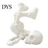 PLA Plastic Skeleton Break Dancing Figurine, 3D Printed Posable Articulated Skull Statue, Unique Desk Accessories Funny Handstand Decor, Novelty