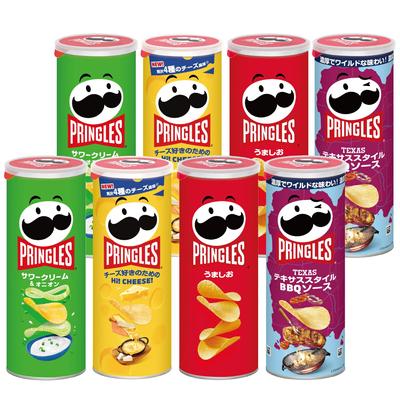 Pringles M Can Assorted Set of 4 Types Sour Cream Texas Style BBQ Contents May Change Depending On the Season 4 Pieces Kellogg's (Umashio, & Onion,