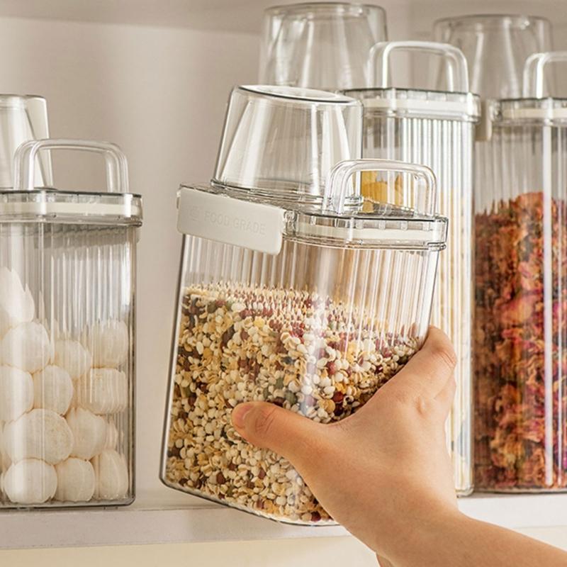 Convenient Rice Bucket Sealed Sealing Food Organizer with Lid Practical Storage Container Tank for Kitchen and Office