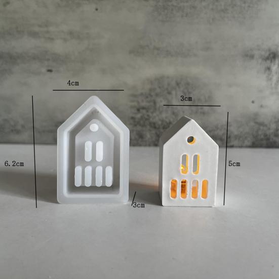 Silicone House Mold for Candle Making Plaster Casting Mini House Molds for Holiday Celebrations Crafting