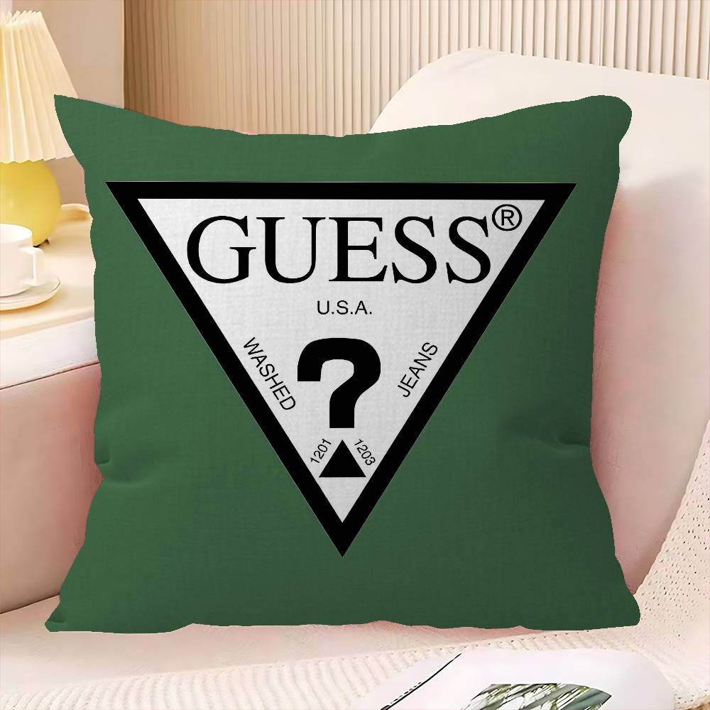 Fashion G_GuessS Logo Printed Office Cushion Pillowcase Car Cushion Cover45X45CM Lumbar Pillowcase Sofa Pillowcover