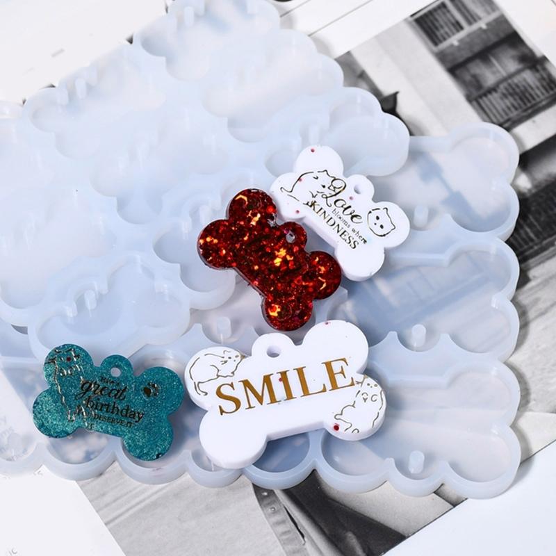 9 Cavity Flexible Pendant Mold Craft Molds Bone Shape Keychain Mould Crafting Accessories Present for Crafting Lover