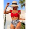 2025 Neues Push-Up Sexy Bikini Set High Waist Badeanzug Damen Bademode Mujer Spitze Rüschen Bandage Badeanzug 2-teiliges Set Schwimmen