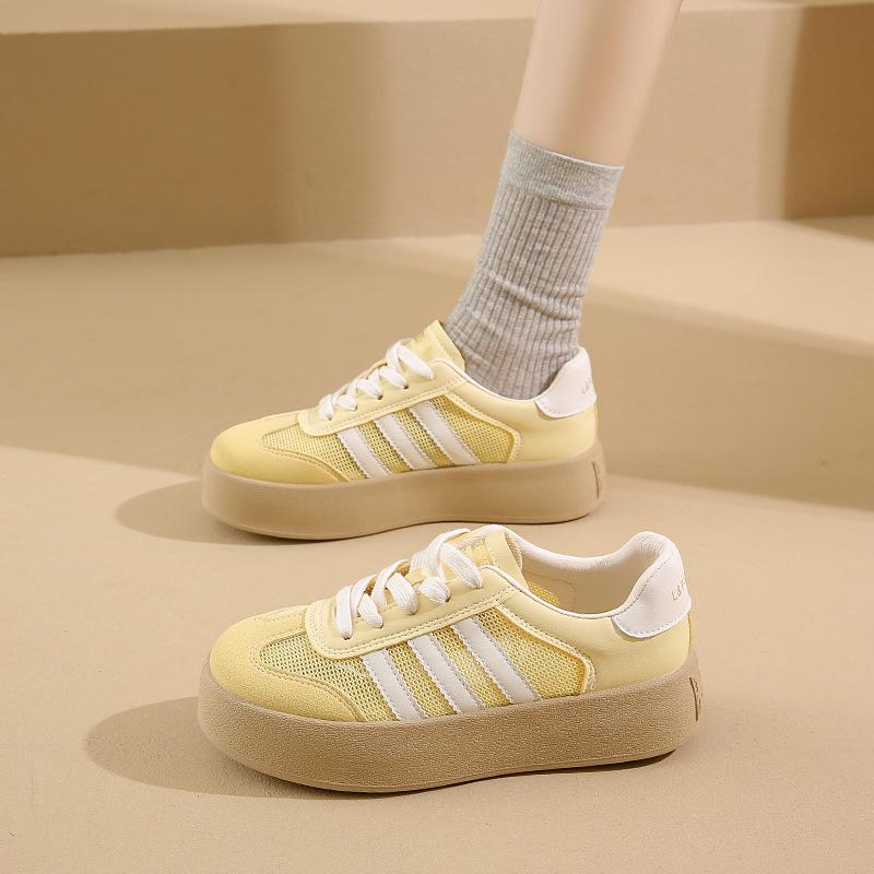 Shoes thick-soled mesh German training shoes 2025 spring and summer thin soft-soled casual shoes Forrest Gump shoes versatile little white shoes