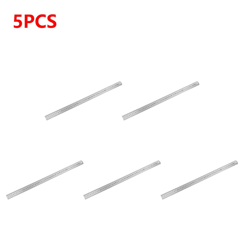 10-1Pcs 15-50cm Stainless Steel Metal Straight Ruler Ruler Tool Precision Double Sided Measuring Drafting Accessory Hand Tool