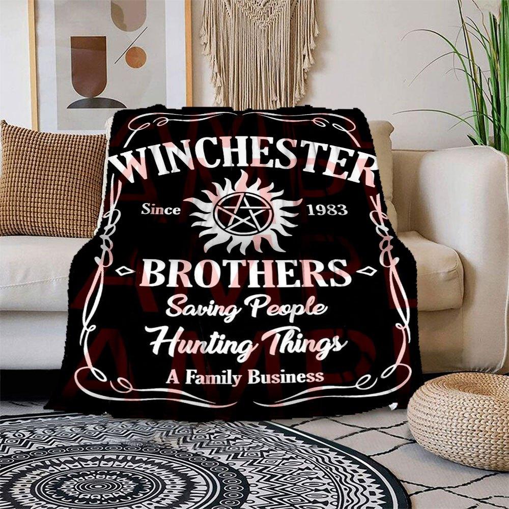 

Supernatural Winchester Brothers T-ShirtBlanket Flannel Throw Blanket for Sofa, Bed, Travel, Camping, Office, Couch, Chair, And Bed Gift for 150x180cm