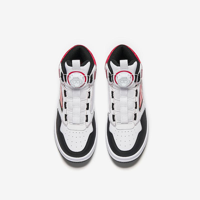 Anta Kids Street Fashion Comfortable Versatile High-Top Skate Shoes Kids Sneakers White Black Classic-Red 312518016-1