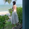 Sanya Travel Wear Internet Celebrity Suspender Halter Dress Summer Thin White Fairy Dress Seaside Vacation Beach Dress