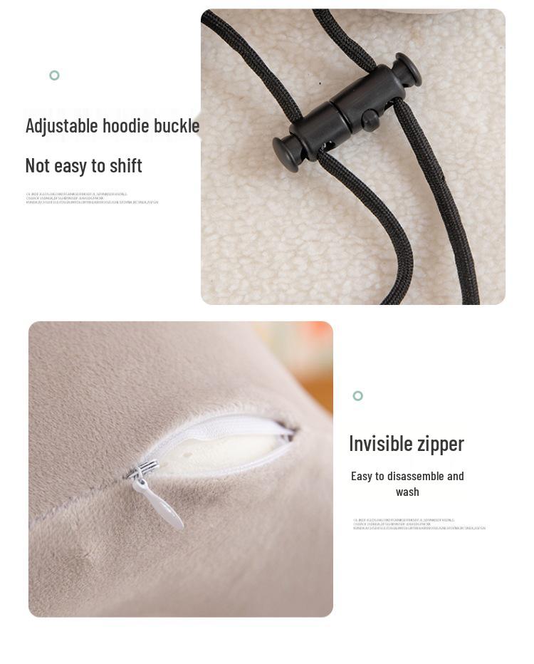 Memory Foam U-Shaped Neck Pillow with Hood - Portable Travel Pillow for Airplane and Outdoor Use