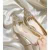 Light Satin Wedding Shoes 2025 New Bridal Shoes Main Wedding Dress Show Heliang Wear Engagement High Heels Women's Stiletto
